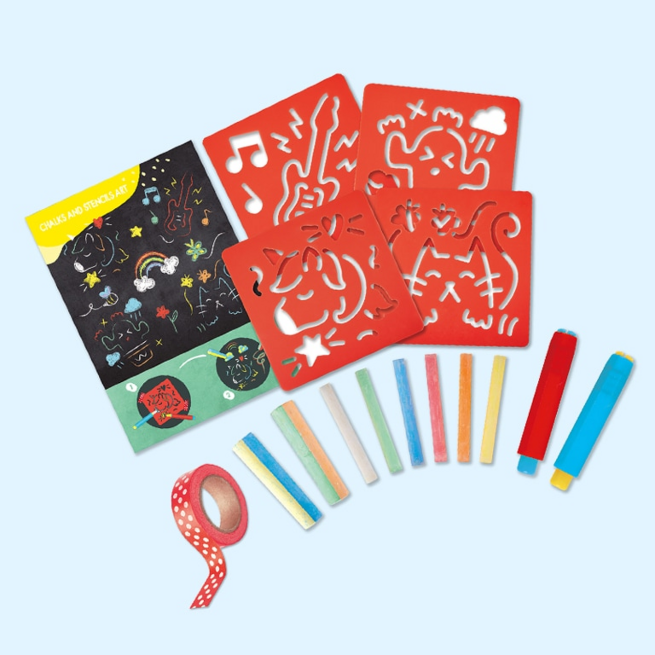 Kreidekunst mit Schablone