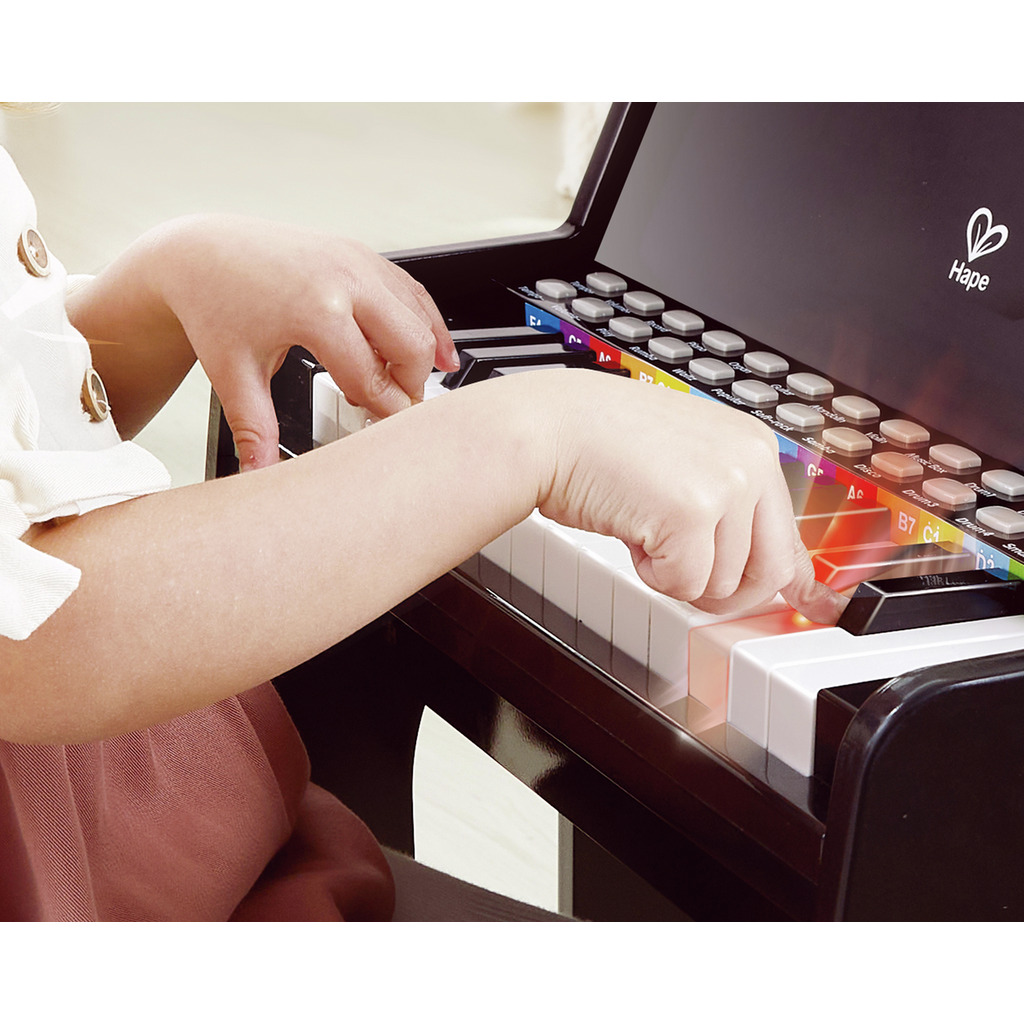 Leuchttasten-Piano mit Hocker, schwarz