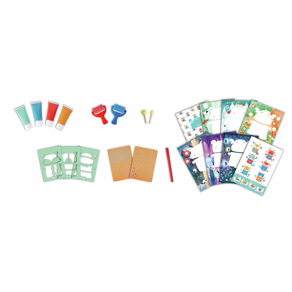 Malspaß mit Farbrollern und Schablonen