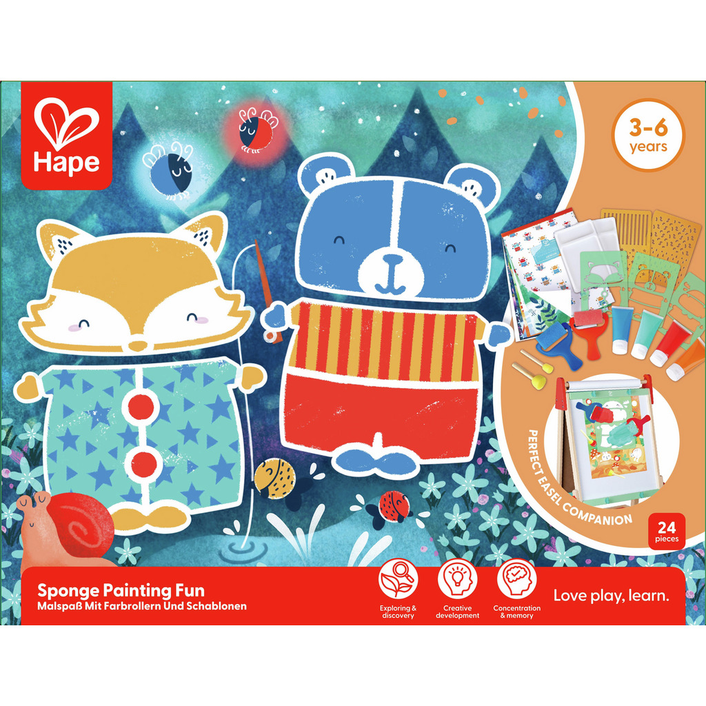 Malspaß mit Farbrollern und Schablonen