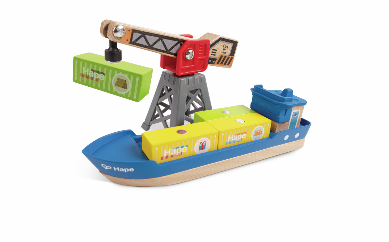 Frachtschiff und Hafenkran