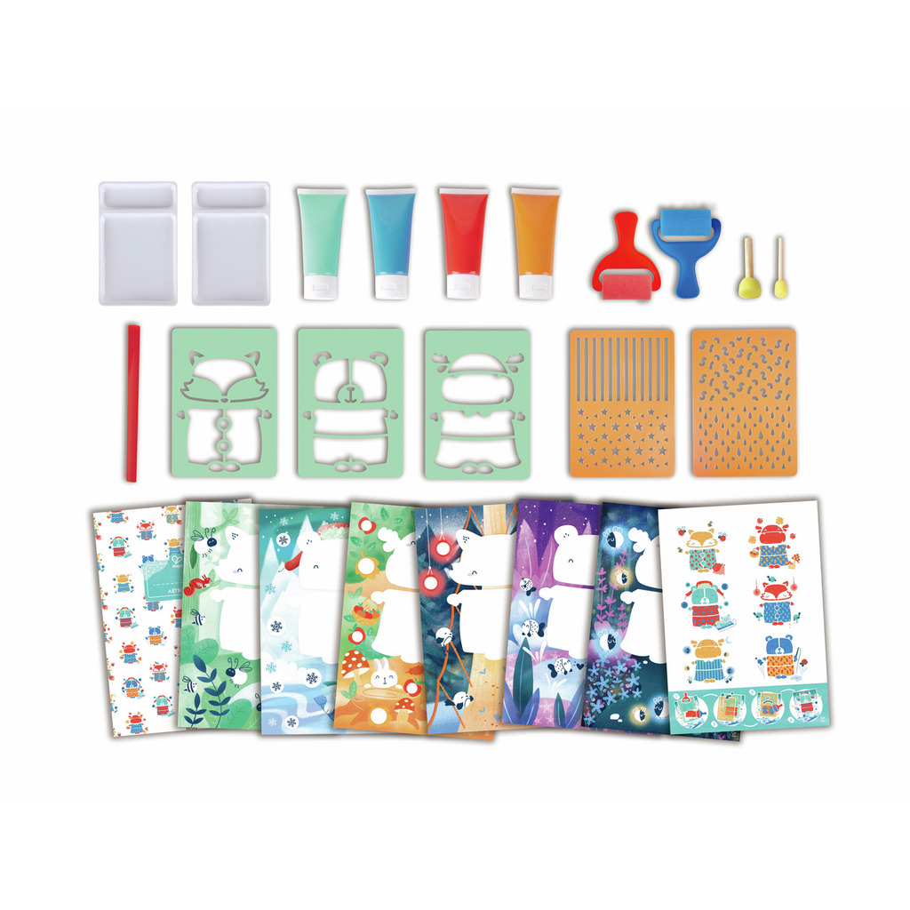 Malspaß mit Farbrollern und Schablonen