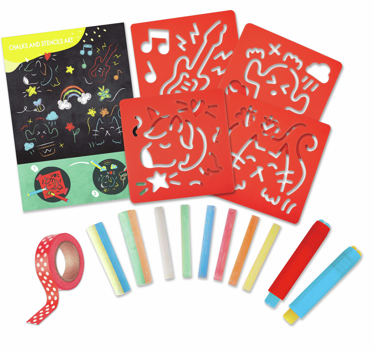 Kreidekunst mit Schablone