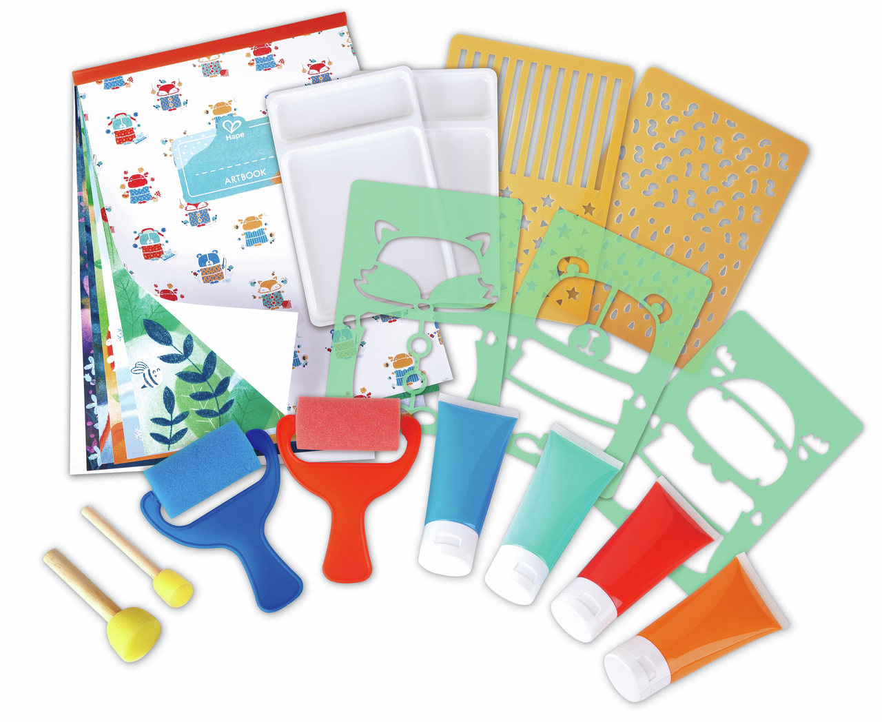 Malspaß mit Farbrollern und Schablonen