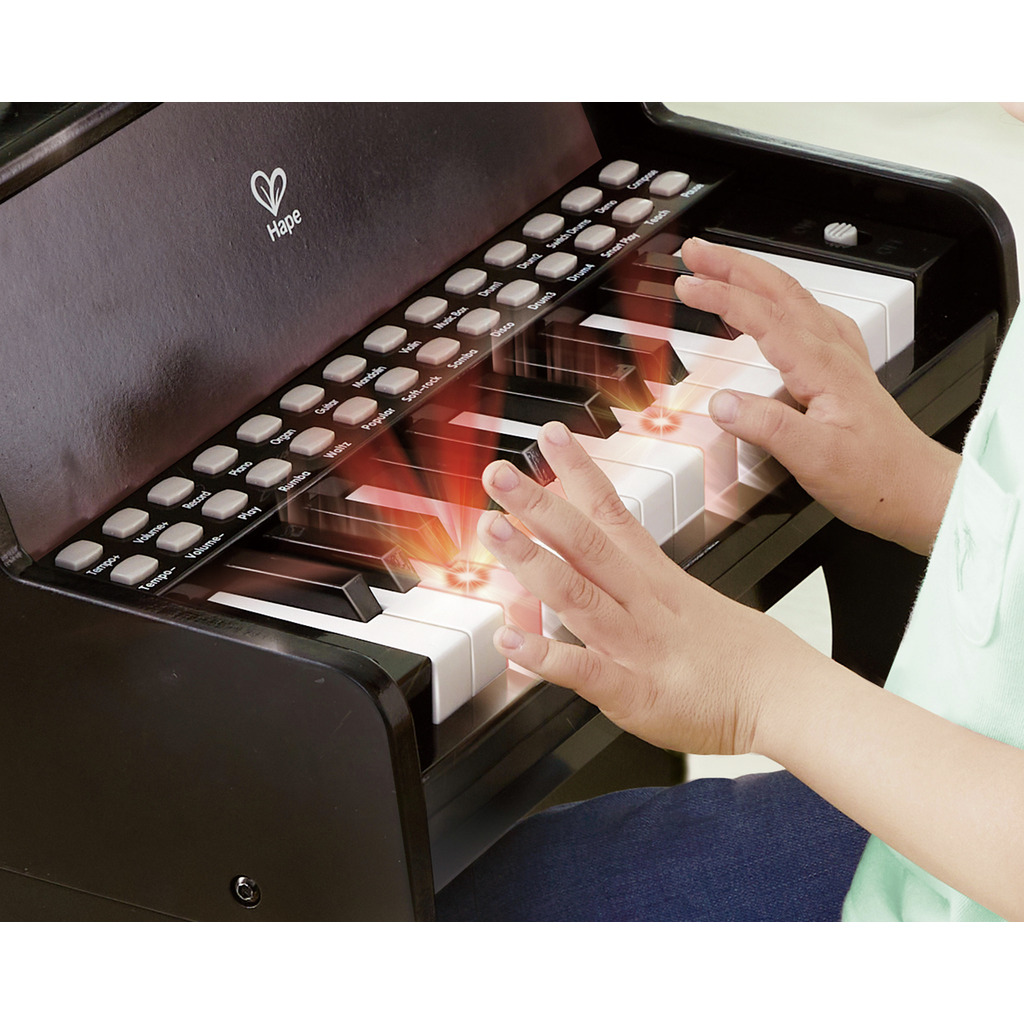 Leuchttasten-Piano mit Hocker, schwarz