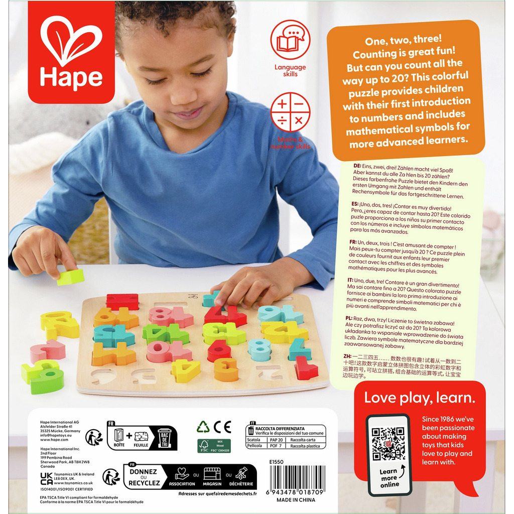 Puzzle mit Zahlen und Rechensymbolen 